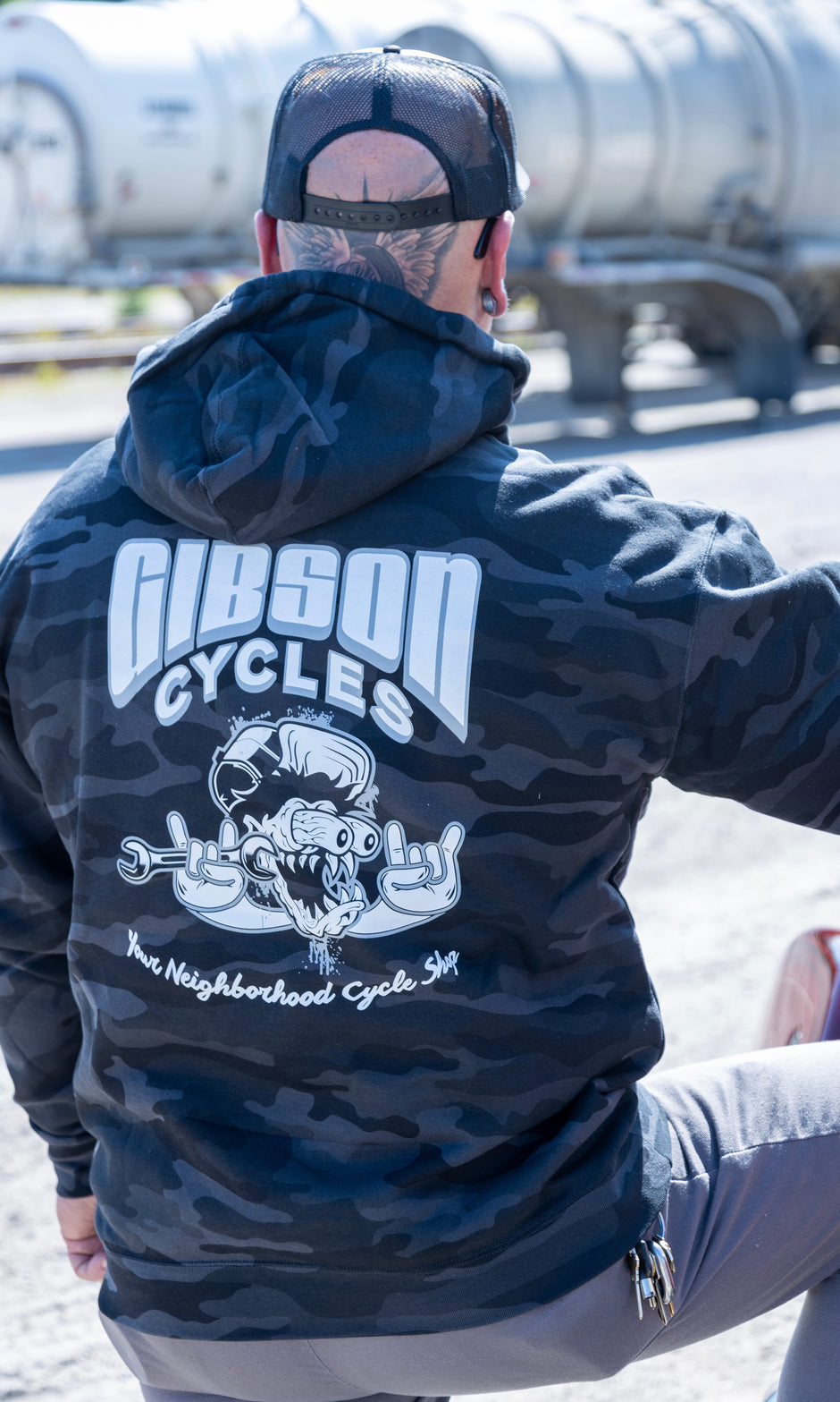 Gibson Cycles Camo Hoodie