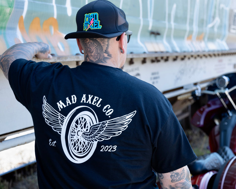 Mad Axle Co. "Flying Wheel" T-Shirt (Unisex)