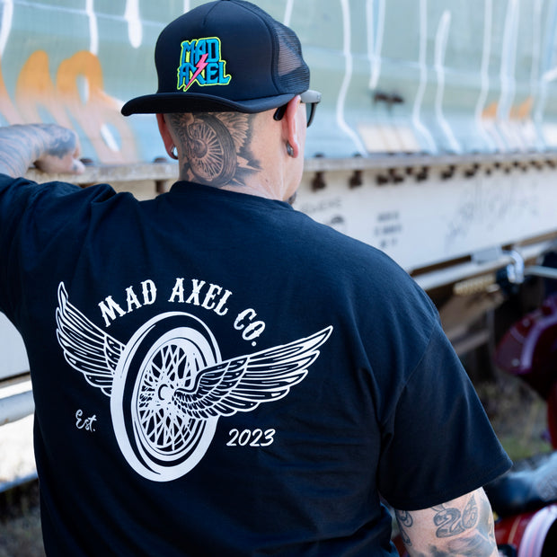 Mad Axle Co. "Flying Wheel" T-Shirt (Unisex)