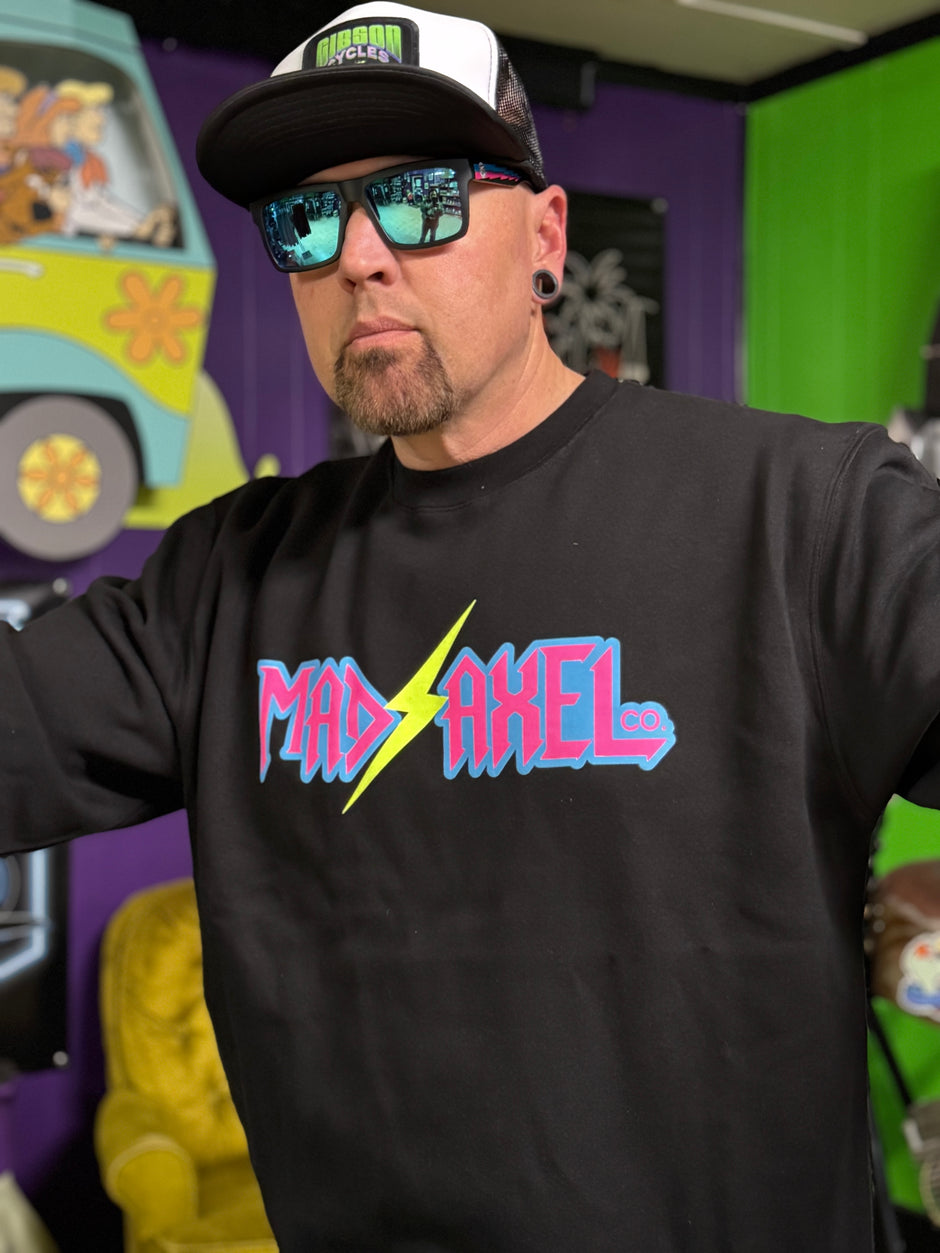 Mad Axel Co. "Yellow Lightning Bolt" Crewneck Sweatshirt (Unisex)