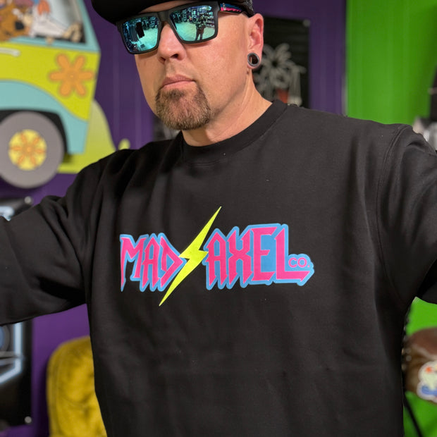 Mad Axel Co. "Yellow Lightning Bolt" Crewneck Sweatshirt (Unisex)