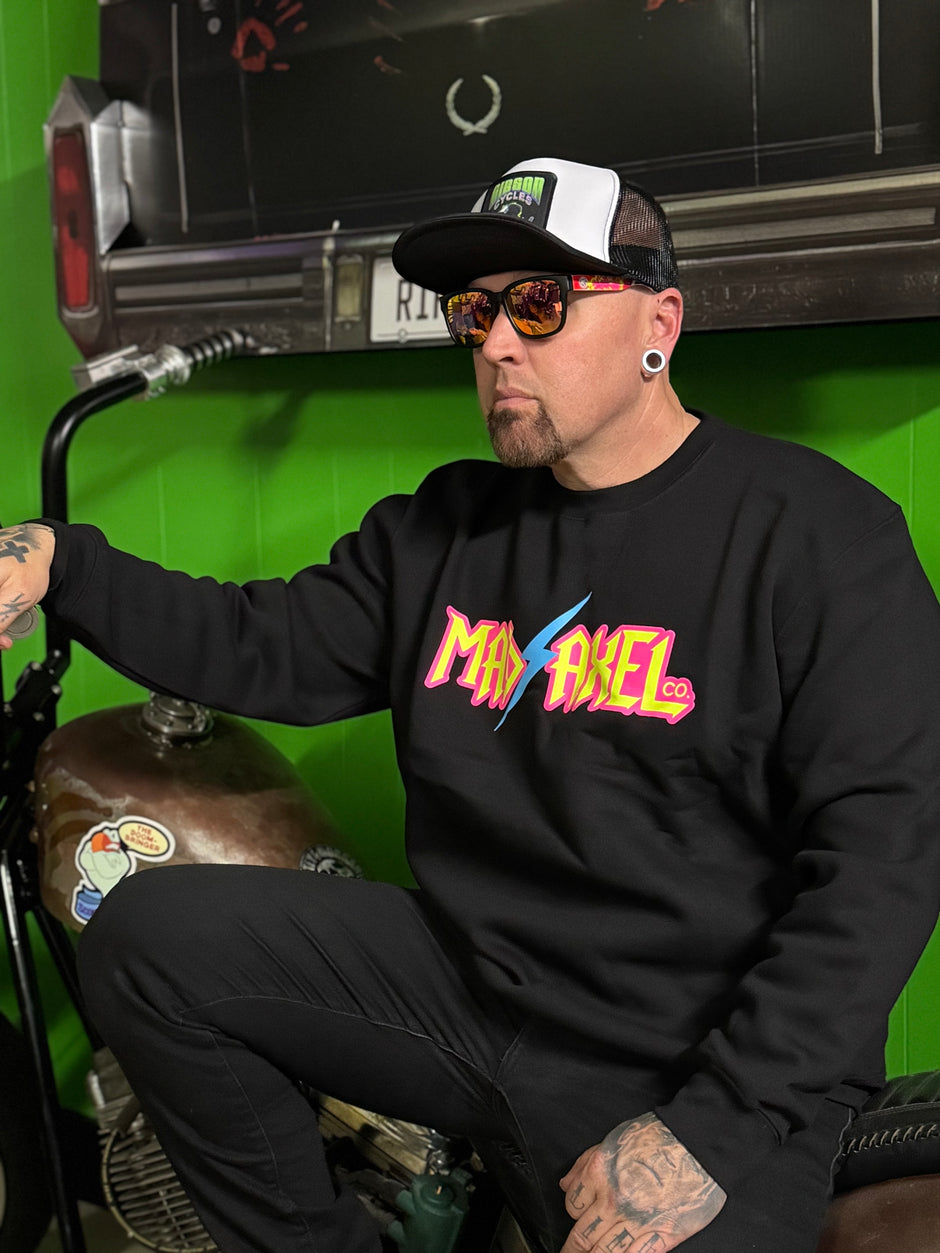 Mad Axel Co. "Blue Lightning Bolt" Crewneck Sweatshirt (Unisex)