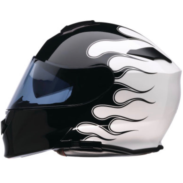 Z1R Solaris 2.0 Flame 'Black/White' Modular Helmet