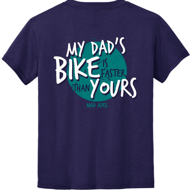 Mad Axel Co. "Dad's Faster Than Your's" Purple/Teal Youth T-Shirt